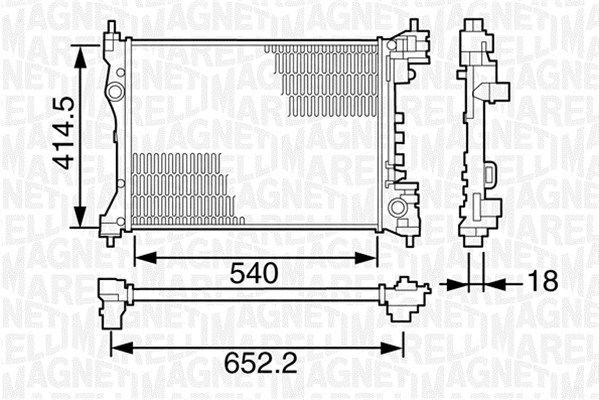 MAGNETI MARELLI Радиатор, охлаждение двигателя 350213125400